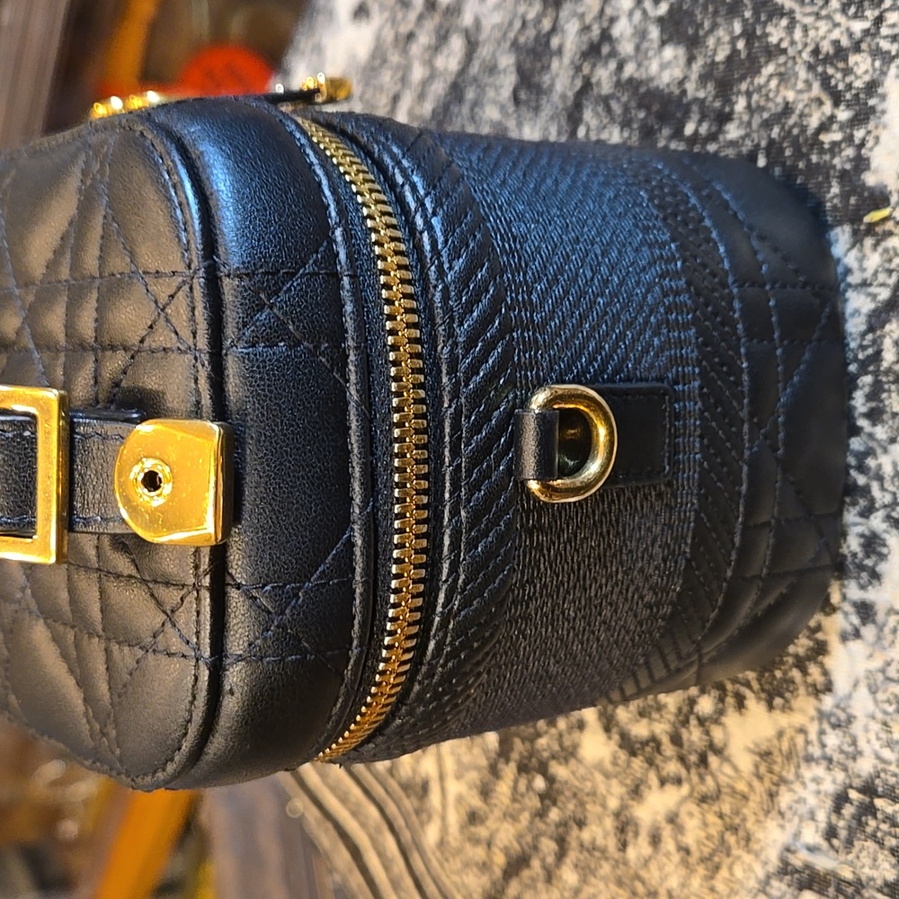 Christian Dior Vanity Bag Shoulder Leather Canvas Black Crossbody/Top Handle - Picture 14 of 16